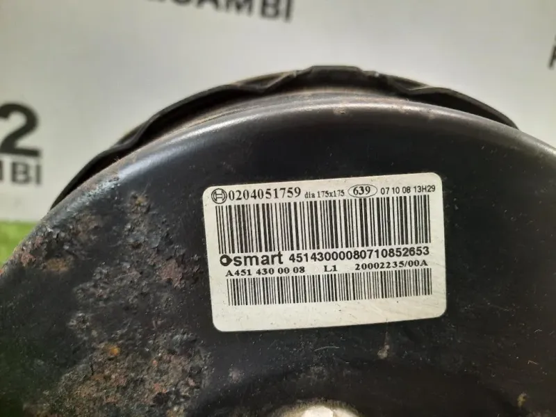 Servofreno Cpompa Freno ANT A4514300008 Smart Fortwo Cabrio 451 2007