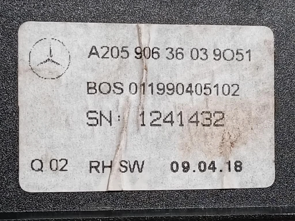 Motorino Apertura Automatica Portello DX A2059063603 Mercedes Classe C W205 2014