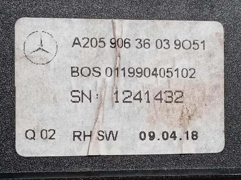 Motorino Apertura Automatica Portello DX A2059063603 Mercedes Classe C W205 2014