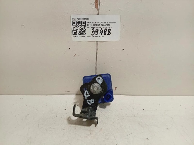Sirena Allarme Antifurto A0038207726 Mercedes Classe B W246 2012