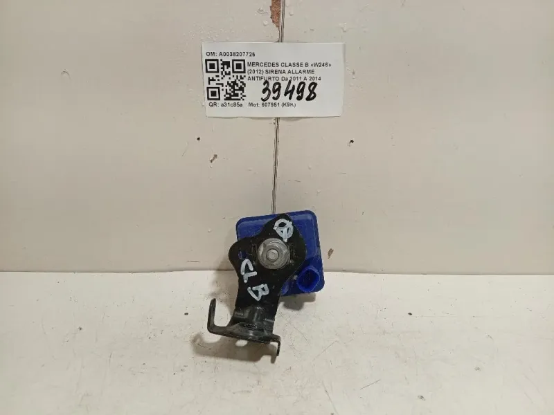 Sirena Allarme Antifurto A0038207726 Mercedes Classe B W246 2012