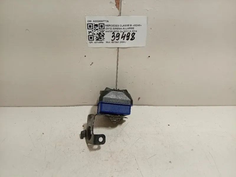 Sirena Allarme Antifurto A0038207726 Mercedes Classe B W246 2012