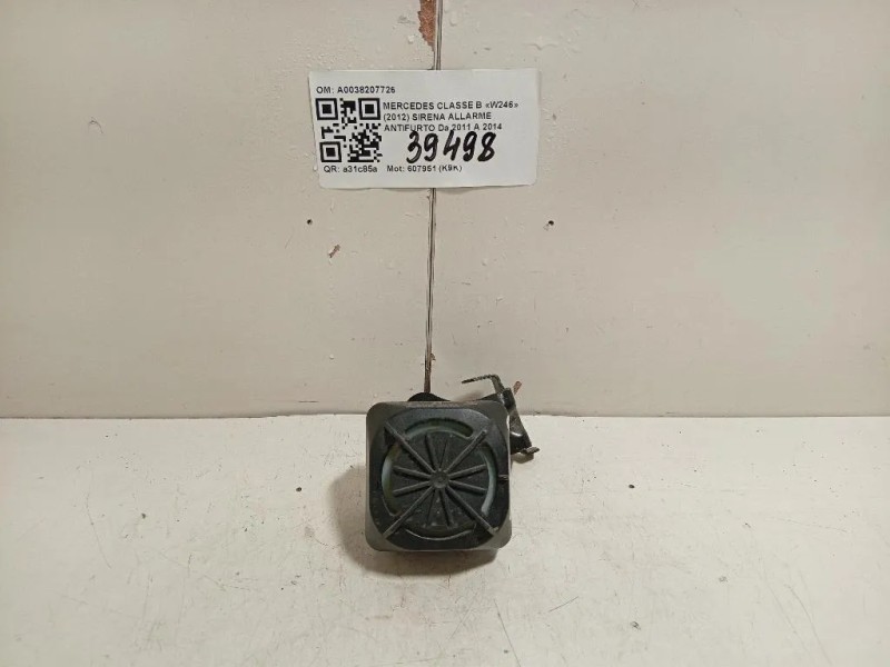 Sirena Allarme Antifurto A0038207726 Mercedes Classe B W246 2012