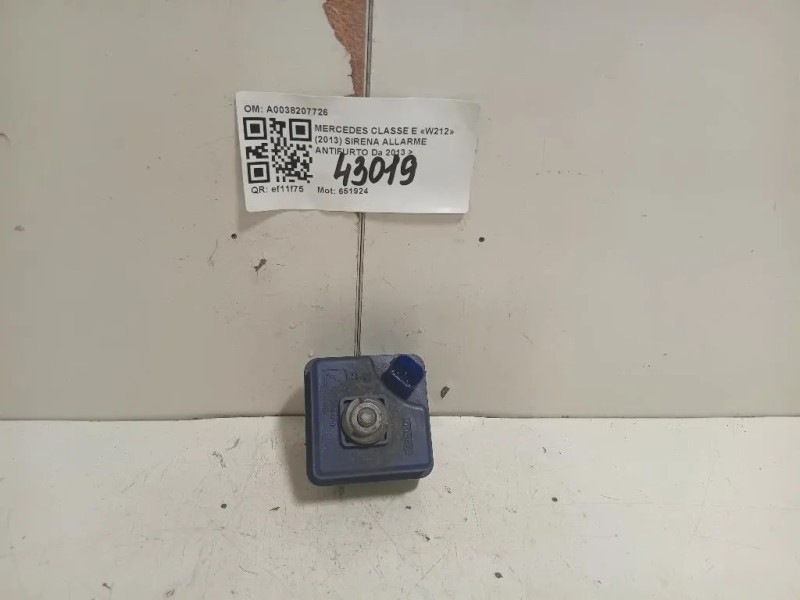 Sirena Allarme Antifurto A0038207726 Mercedes Classe E W212 2013