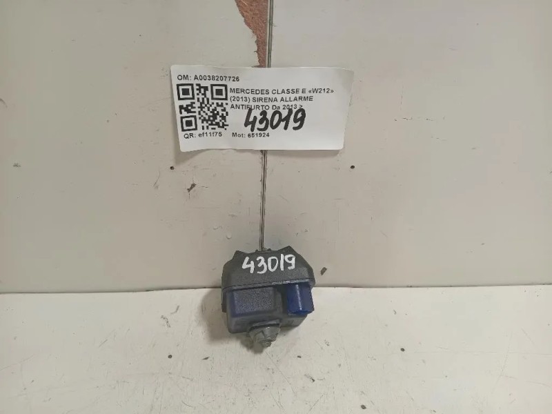 Sirena Allarme Antifurto A0038207726 Mercedes Classe E W212 2013