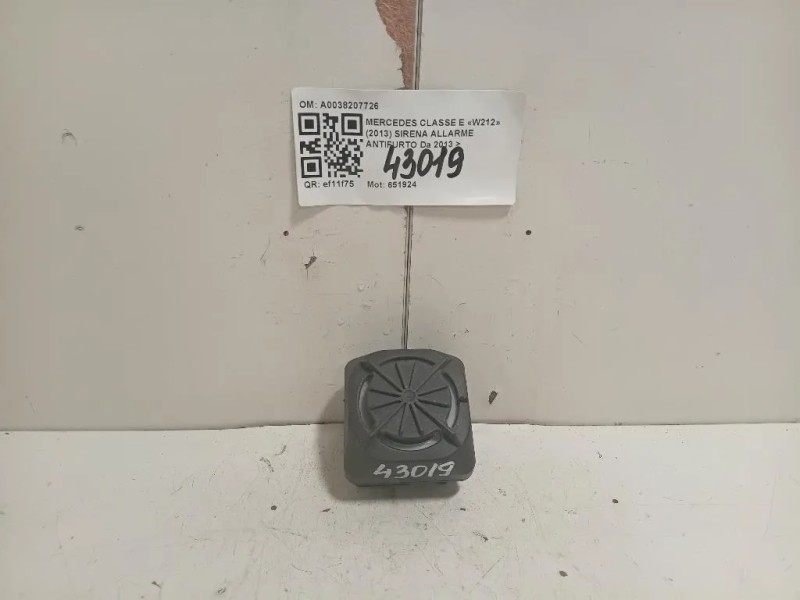Sirena Allarme Antifurto A0038207726 Mercedes Classe E W212 2013