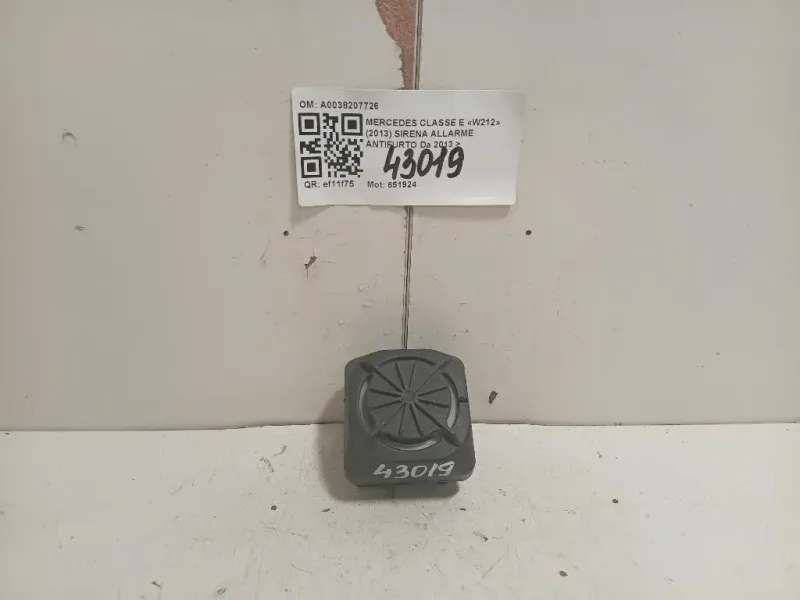 Sirena Allarme Antifurto A0038207726 Mercedes Classe E W212 2013