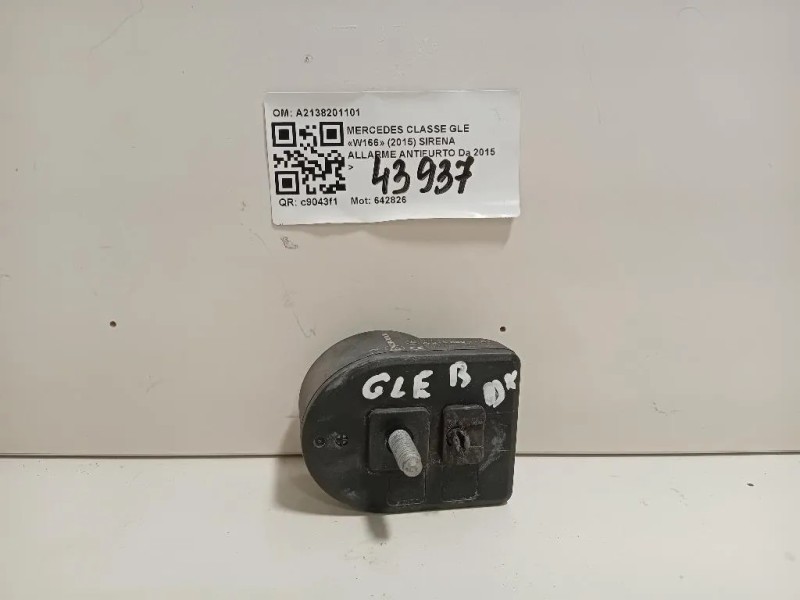 Sirena Allarme Antifurto A2138201101 Mercedes Classe GLE W166 2015