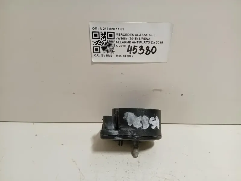 Sirena Allarme Antifurto A 213 820 11 01 Mercedes Classe GLE W166 2015