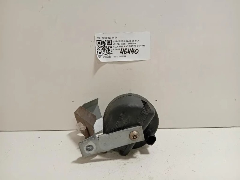 Sirena Allarme Antifurto A203 820 38 26 Mercedes Classe SLK R170 1997