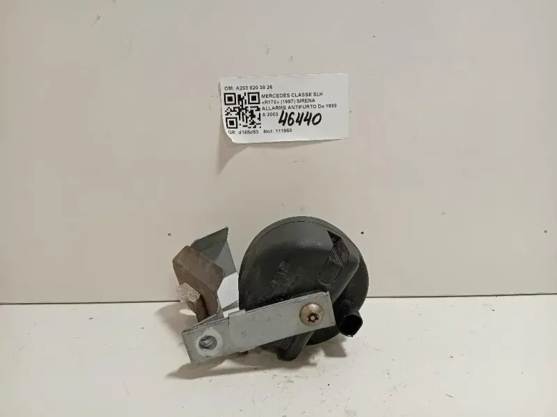 Sirena Allarme Antifurto A203 820 38 26 Mercedes Classe SLK R170 1997