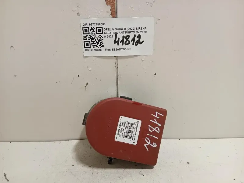 Sirena Allarme Antifurto 9677756080 Opel Mokka B 2020
