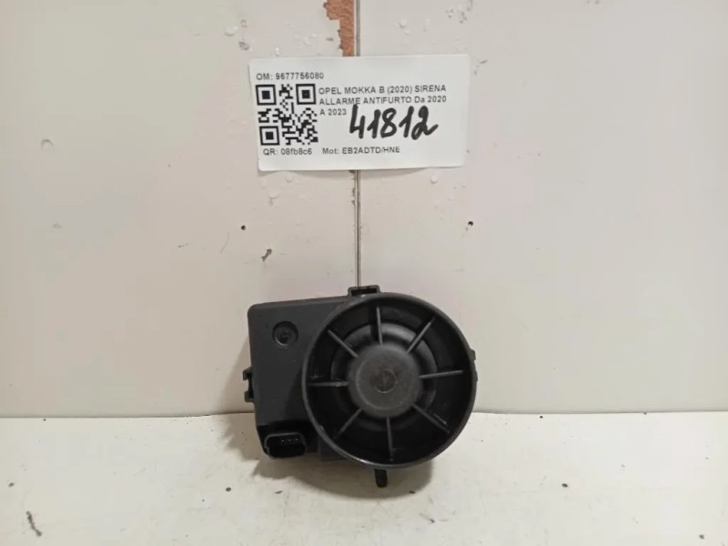 Sirena Allarme Antifurto 9677756080 Opel Mokka B 2020