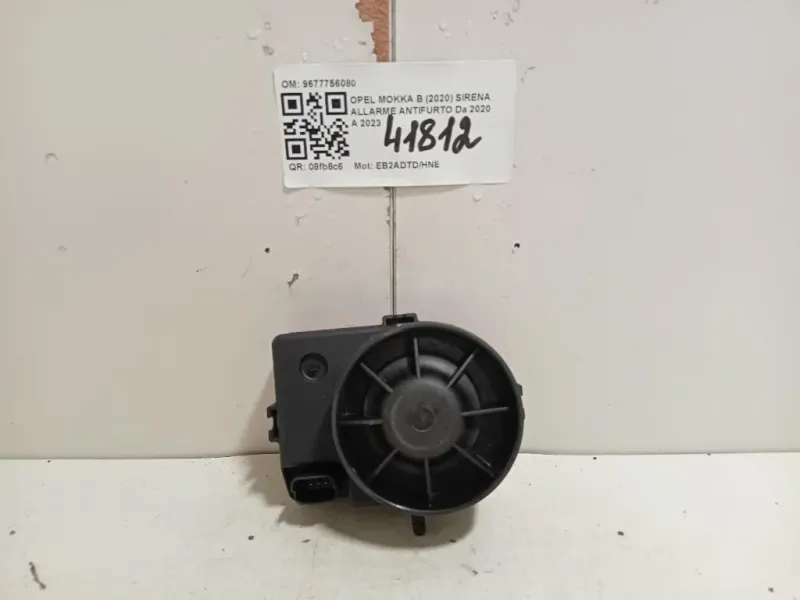 Sirena Allarme Antifurto 9677756080 Opel Mokka B 2020