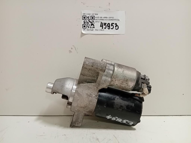 Motorino Avviamento 0 001 107 508 Audi Q5 8RB 2012