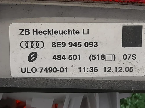 Fanale INT POST SX 8E9945093 Audi A4 8K2 2008