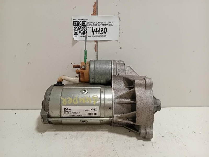 Motorino Avviamento 9646972280 Citroen Jumper III 2014