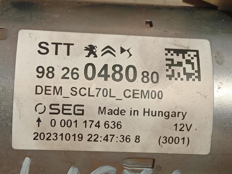 Motorino Avviamento 9826048080 Citroen Jumper III 2014