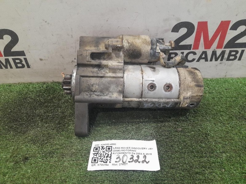 Motorino Avviamento 428000-4880 Land Rover Discovery III 2005