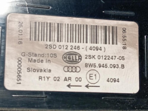 Fanale INT POST SX 8W5945093 B Audi A4 8W5 Avant 2015