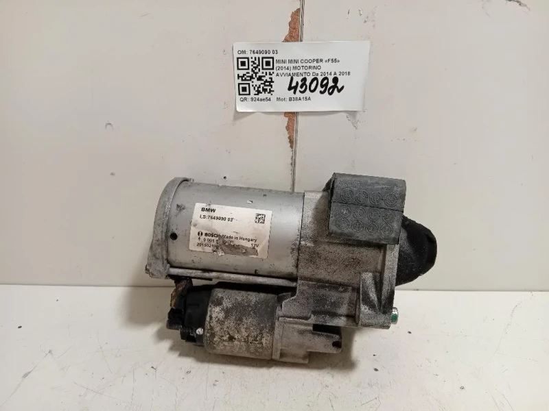 Motorino Avviamento 7649090 03 Mini MINI Cooper F55 2014