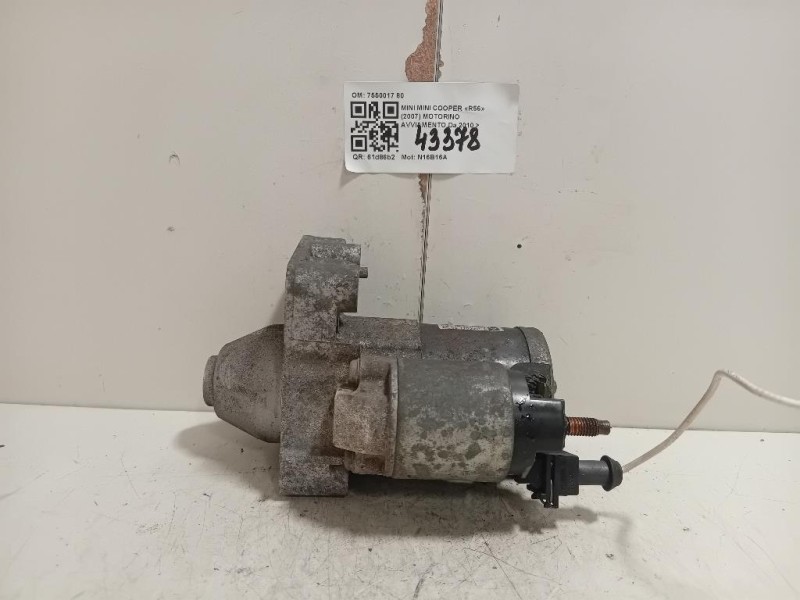 Motorino Avviamento 7550017 80 Mini MINI Cooper R56 2007