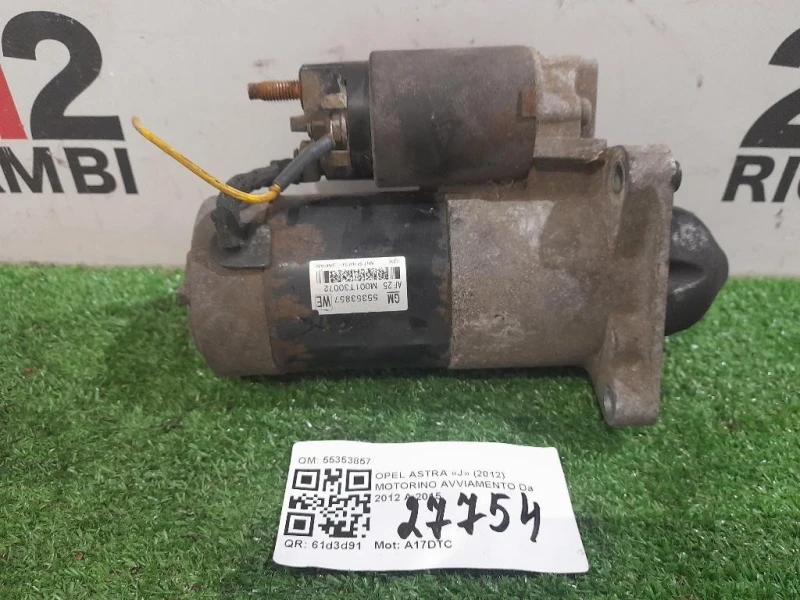 Motorino Avviamento 55353857 Opel Astra J 2012
