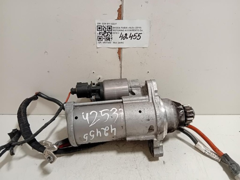 Motorino Avviamento 02M 911 022 F Skoda Fabia NJ3 2018