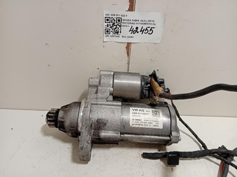 Motorino Avviamento 02M 911 022 F Skoda Fabia NJ3 2018
