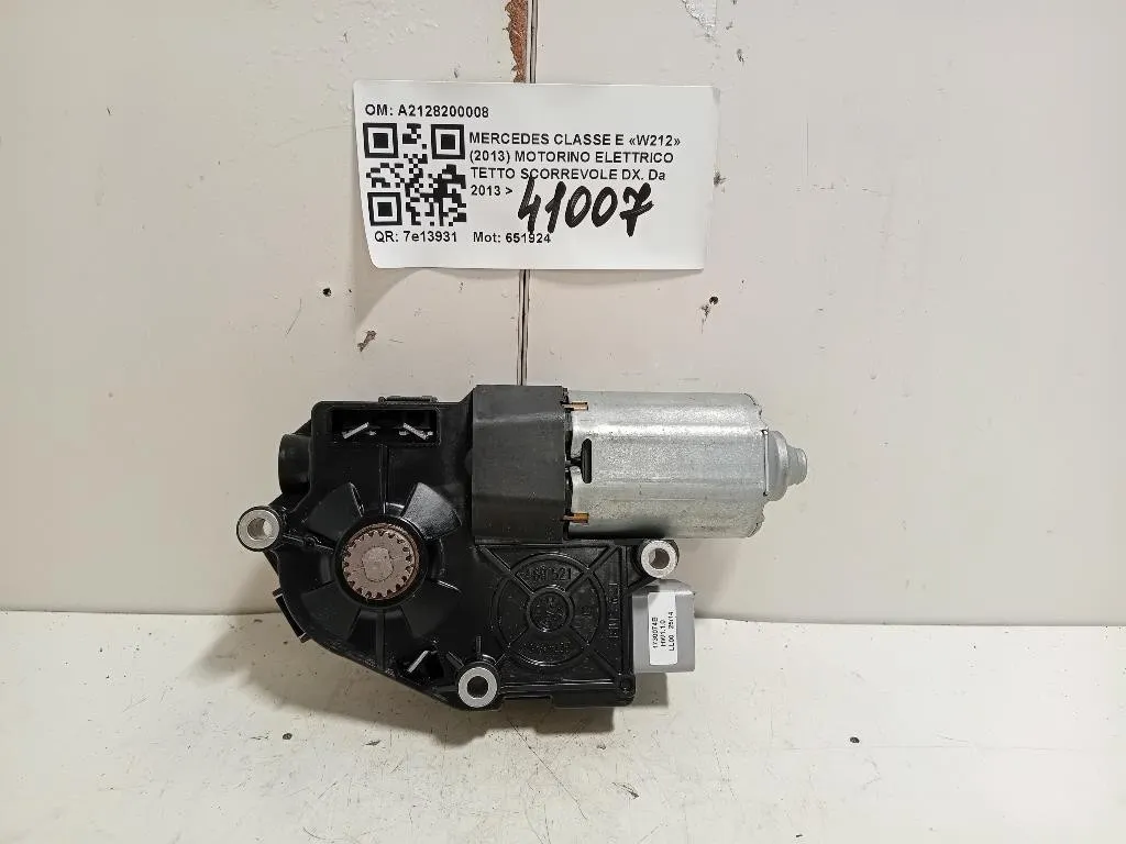 Motorino Elettrico Tetto Scorrevole DX A2128200008 Mercedes Classe E W212 2013