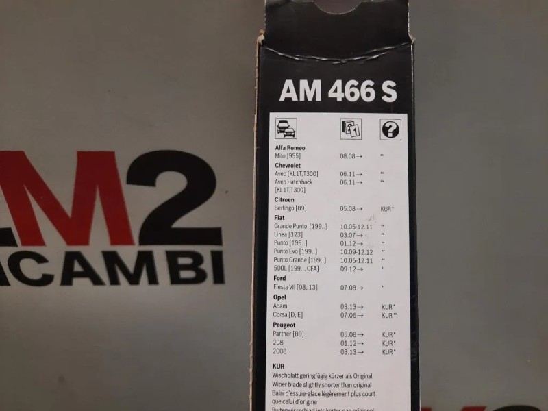 Spazzola Tergicristallo AM466S BOSCH COPPIA NUOVO Peugeot 2008 I 2013