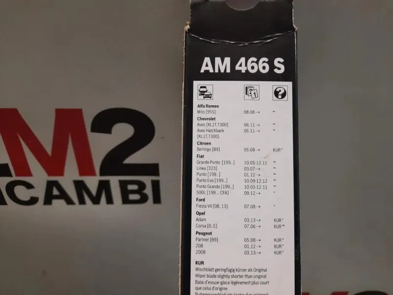 Spazzola Tergicristallo AM466S BOSCH COPPIA NUOVO Peugeot 2008 I 2013