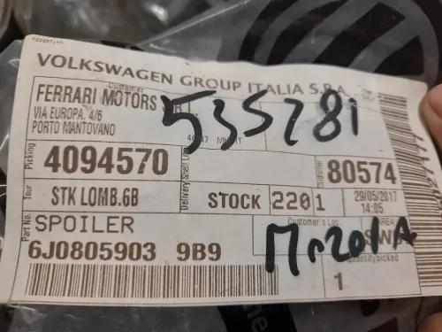 Spoiler Centrale Paraurti INF ANT 6J0805903 Seat Ibiza ST 6J8 SW 2013