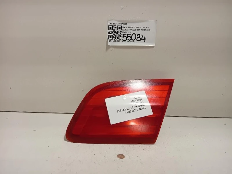 Fanale INT POST SX 6321725278005 Bmw Serie 3 E92 Coupe 2007