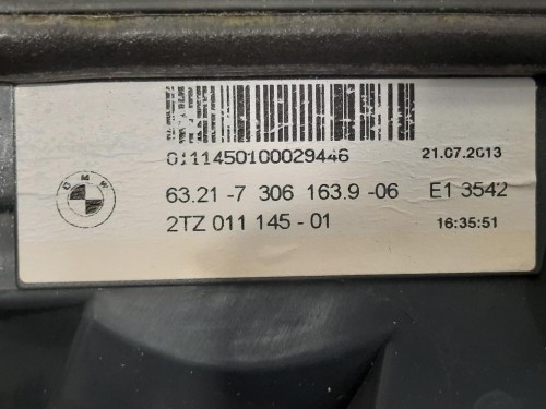 Fanale INT POST SX 6321-7306163 Bmw Serie 5 F10 Berlina 2010