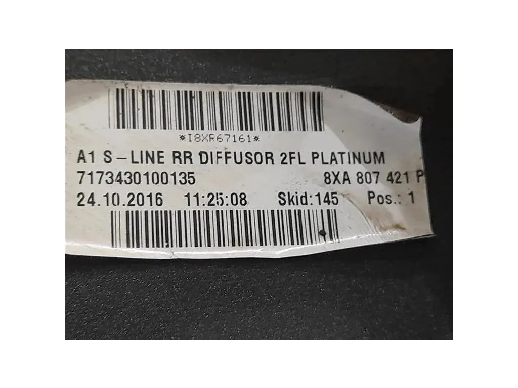 Spoiler Paraurti POST 8XA807421P Audi A1 8XF Sportback 2015