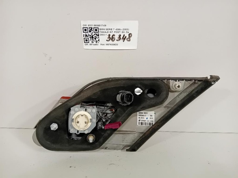 Fanale INT POST SX 6321 6938517-09 Bmw Serie 7 E66 2003