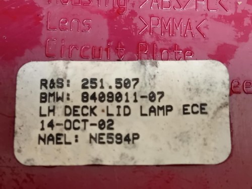 Fanale INT POST SX 8408011-07 Bmw X5 E53 2000