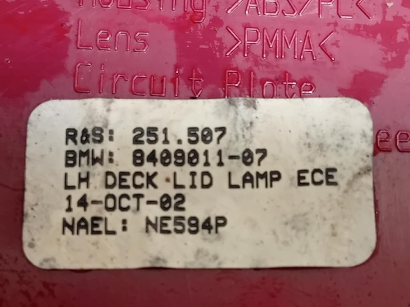 Fanale INT POST SX 8408011-07 Bmw X5 E53 2000