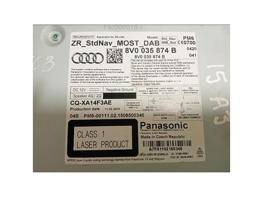 Navigatore Satellitare 8V0035874B Audi A3 8VA Sportback 2012