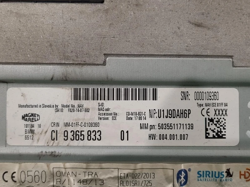 Navigatore Satellitare CI 9365833 Bmw Serie 1 F20 Berlina 2012