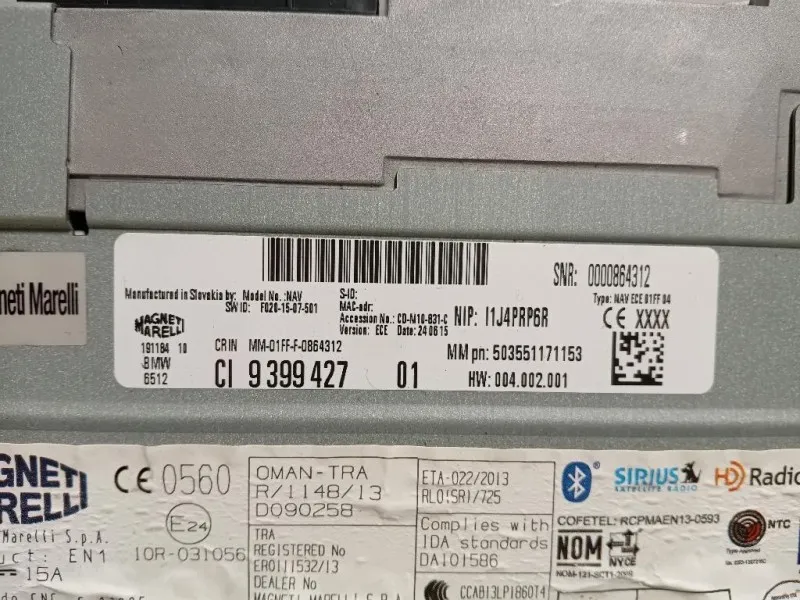 Navigatore Satellitare 9399427 Bmw Serie 1 F20 Berlina 2012