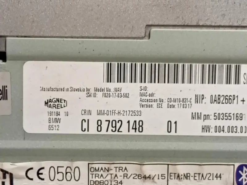 Navigatore Satellitare 8792148 Bmw Serie 1 F20 Berlina 2015