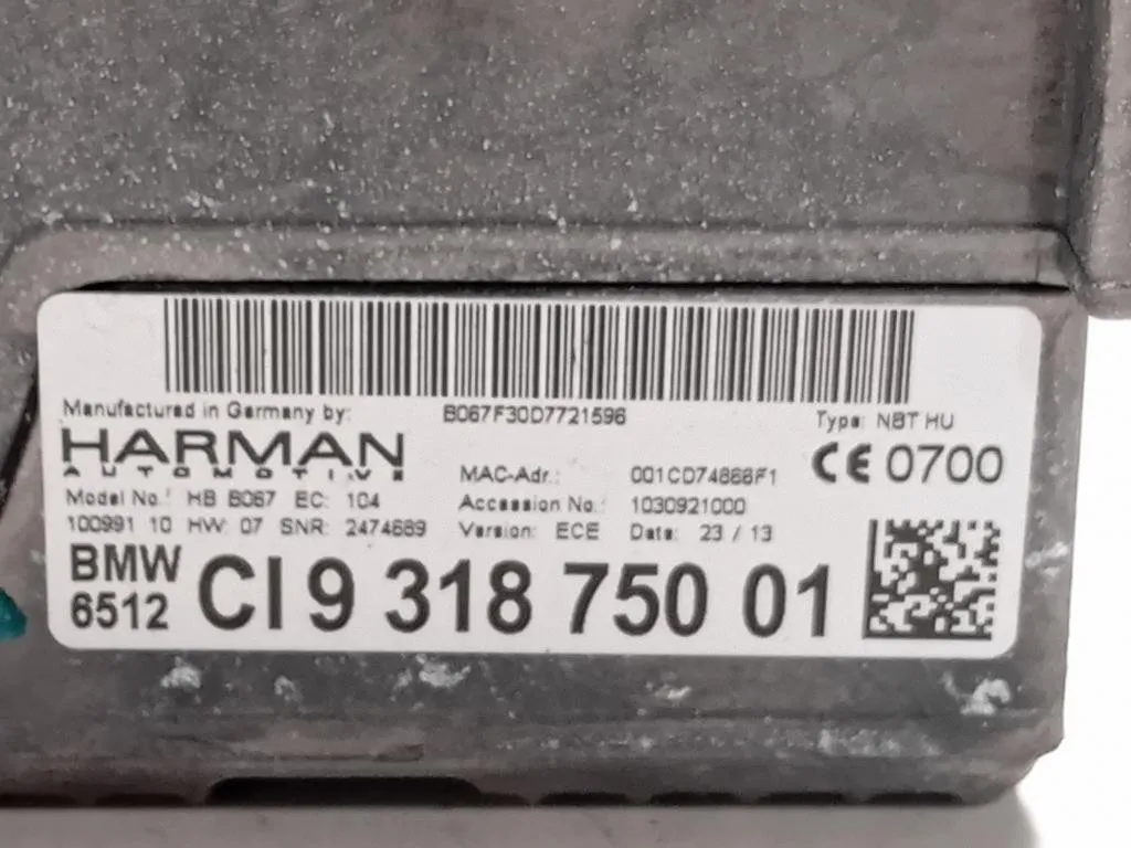 Navigatore Satellitare 931875001 Bmw Serie 5 F10 Berlina 2012