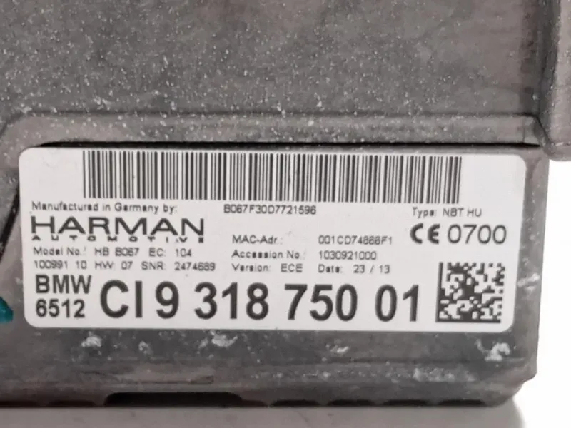 Navigatore Satellitare 931875001 Bmw Serie 5 F10 Berlina 2012