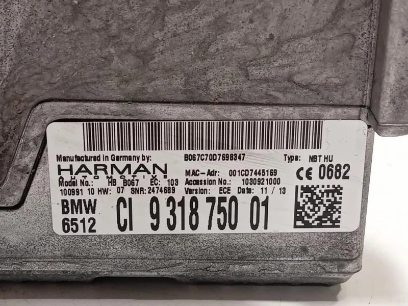 Navigatore Satellitare 931875001 Bmw Serie 5 F10 Berlina 2012