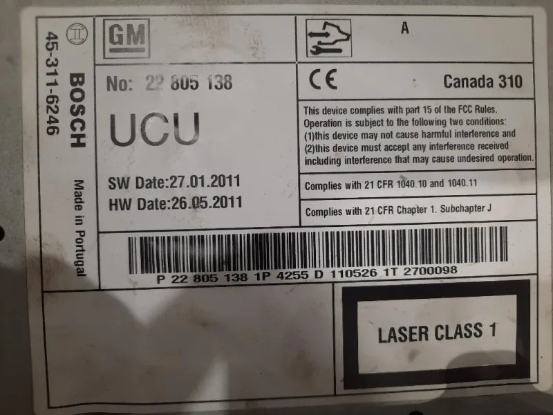 Navigatore Satellitare 45-311-6246 Chevrolet Orlando 2011