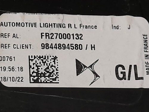 Fanale INT POST SX 9844894580 Citroen DS4 I 2016