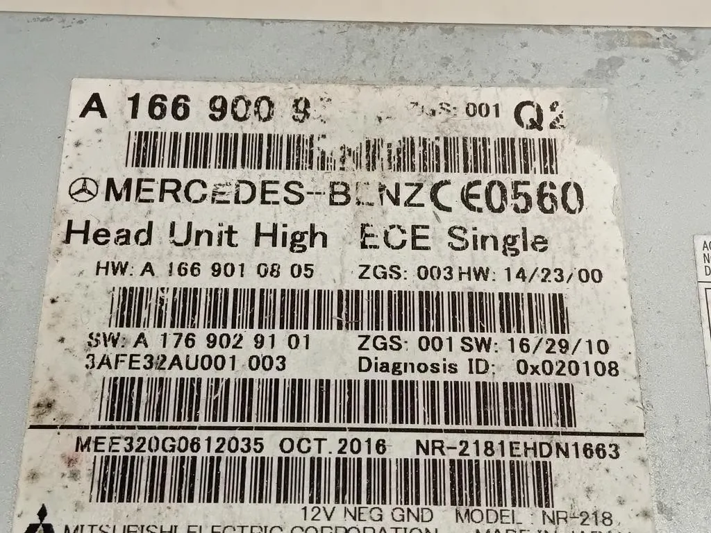 Navigatore Satellitare A 1669009519 Mercedes Classe GLE W166 2015