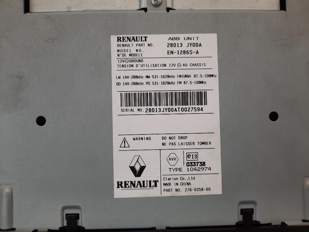 Navigatore Satellitare 28013JY00A MODULO Renault Koleos I 2008